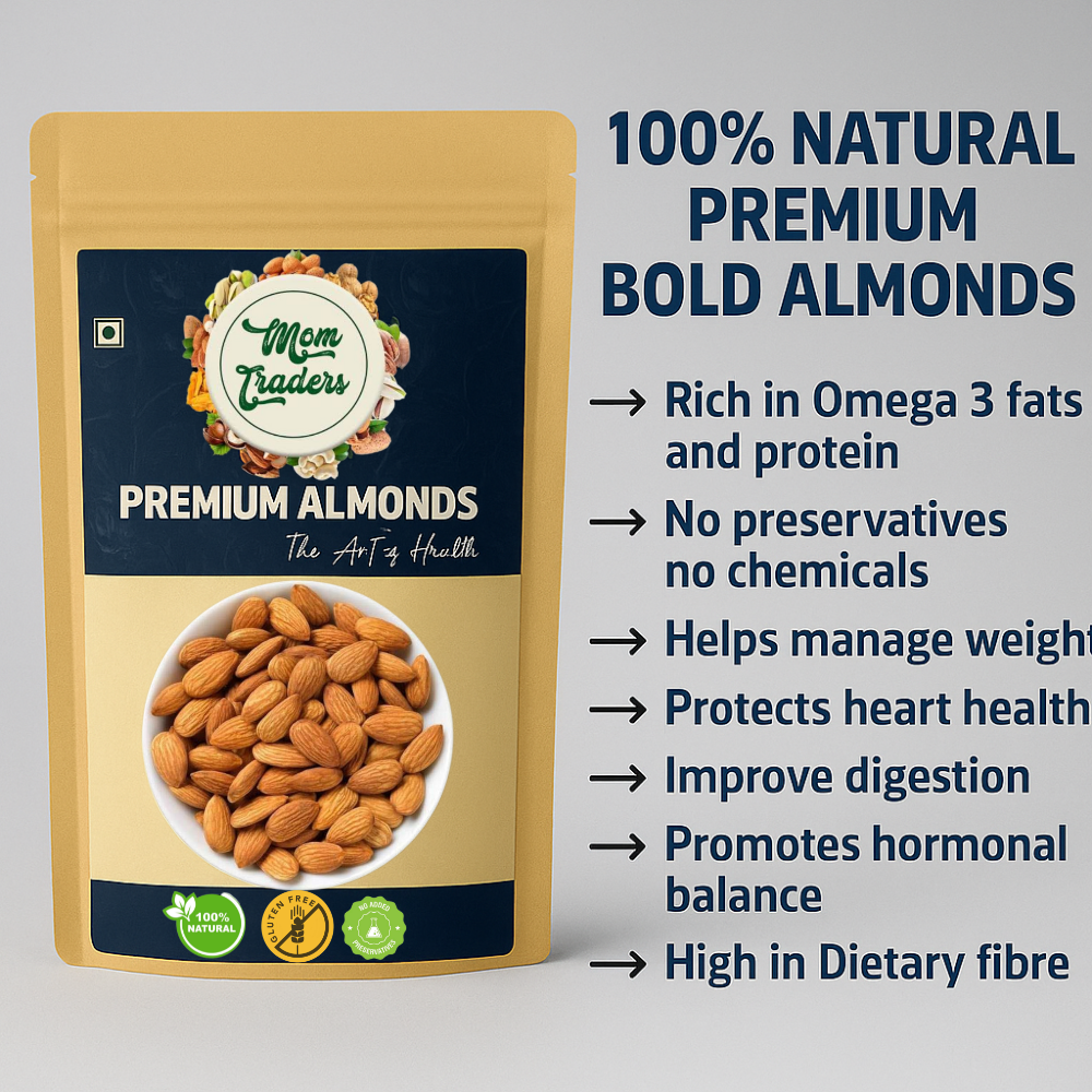 100% Natural Premium Almonds – High-Protein, Heart & Skin Healthy | MOM TRADERS