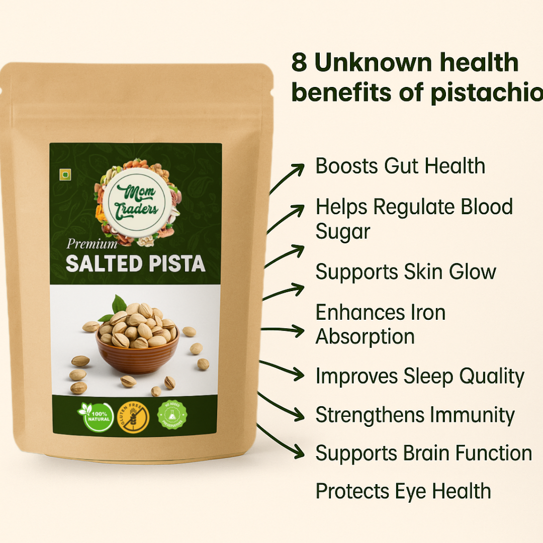 Buy Mild Salted Pistachios Online – High-Protein, Heart & Eye Healthy | MOM TRADERS