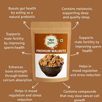 100% Natural Premium Kashmiri Walnuts without Shell | Best Akrot for Brain & Heart Health | MOM TRADERS