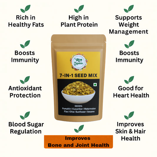Mom's Healthy 7 in 1 seed super seed Mix - 700 Grams | Power Packed & Crunchy Snack