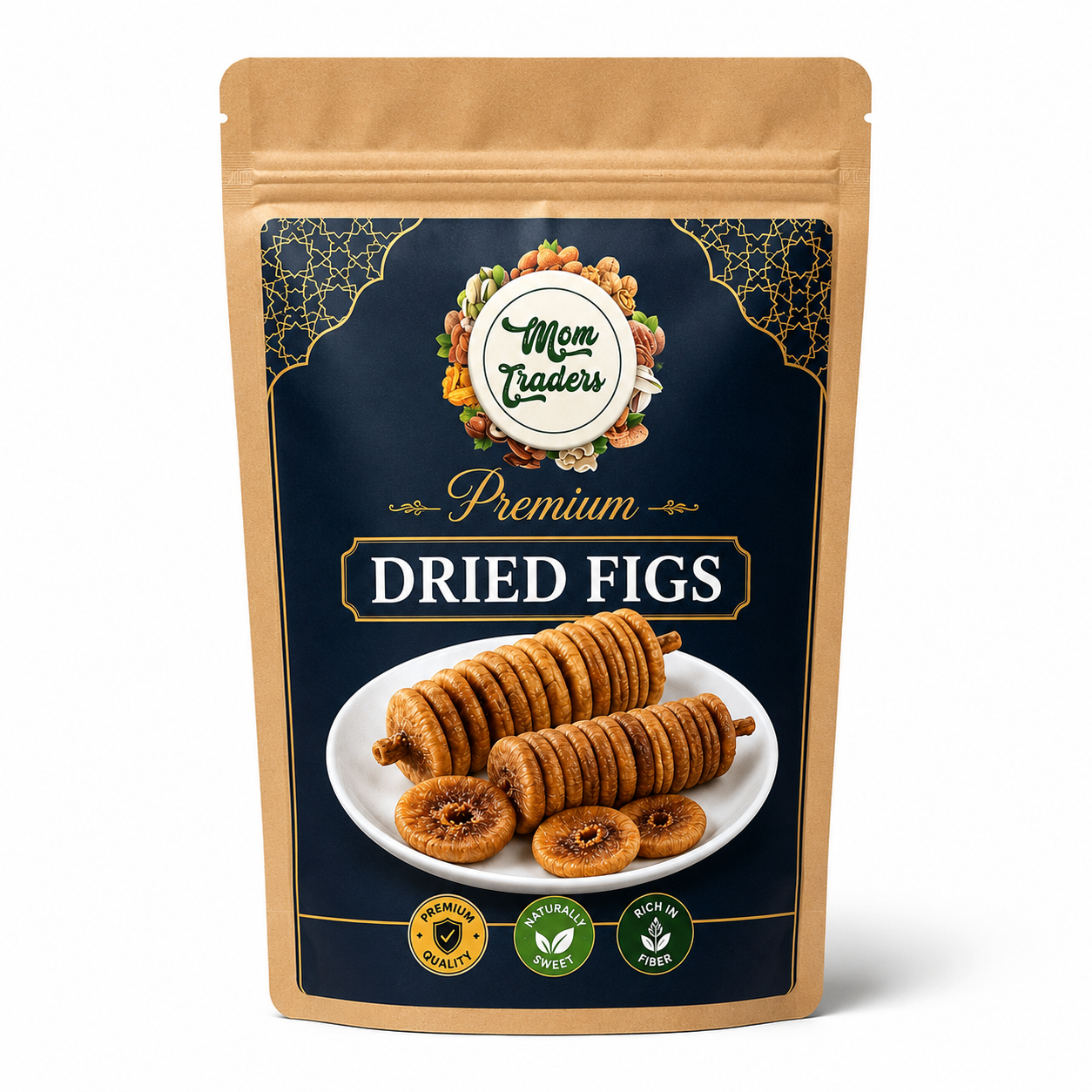 Premium Nuts & Figs Combo – Almonds, Walnuts & Dried Figs - Each  200 Grams  | Mom Traders