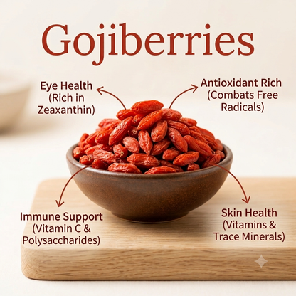 Goji Berries A-grade 100g (Antioxidant-Rich Superfood | Naturally Sweet, Tart & Chewy | Great for Snacking, Smoothies & Baking)