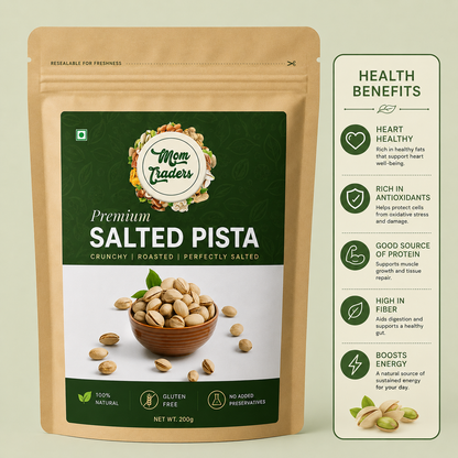 Buy Mild Salted Pistachios Online – High-Protein, Heart & Eye Healthy | MOM TRADERS
