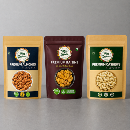 The Classic Premium Combo- Cashew, Almond, Raisin - Each 200 Grams