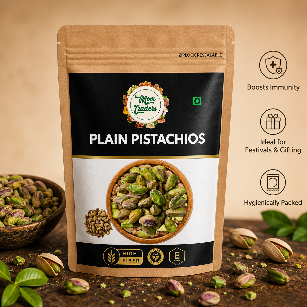Plain Pistachio Kernels | 100% Natural Unsalted Pista