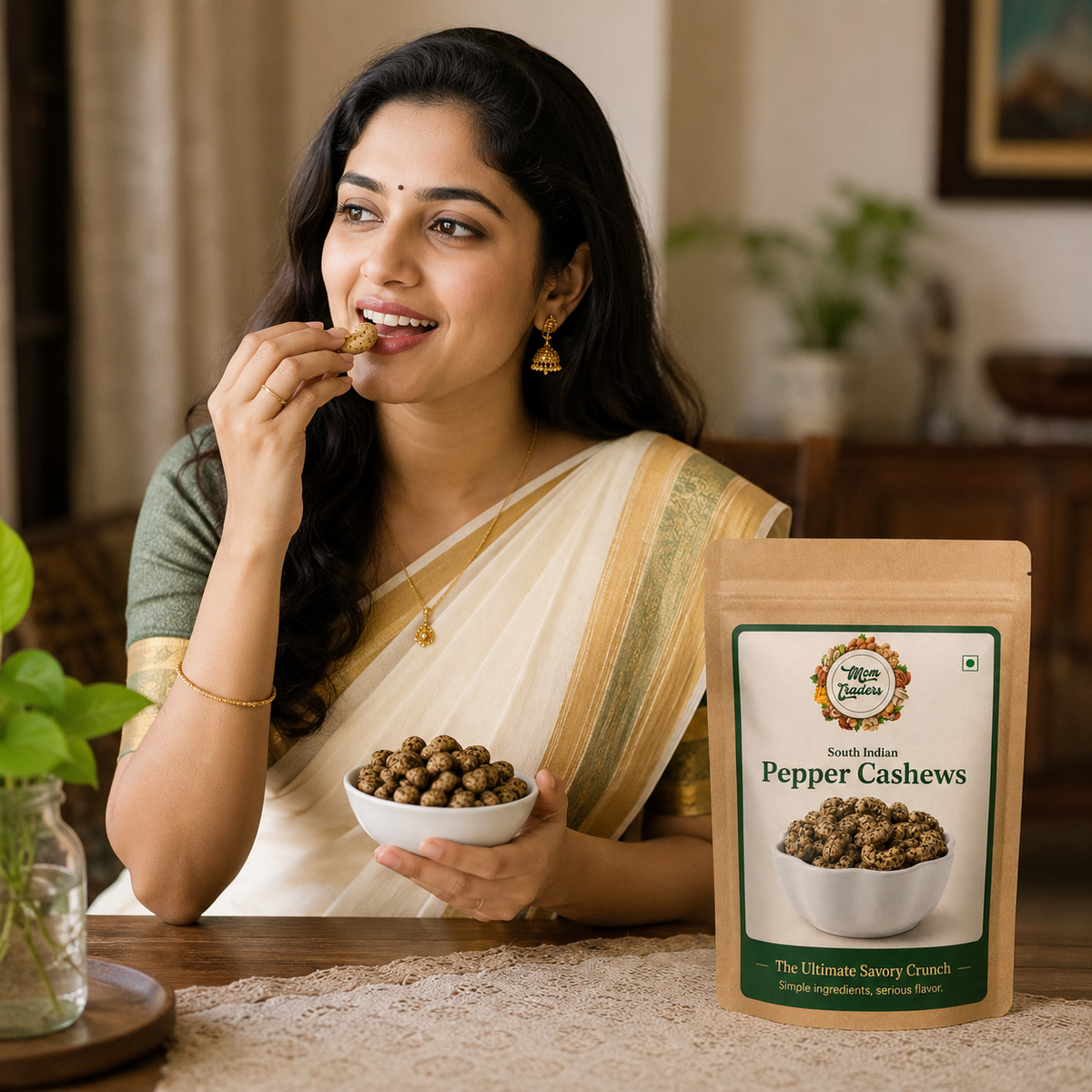 South Indian PEPPER Cashews- Spicy & Crunchy Premium Cashews (0.2kg)