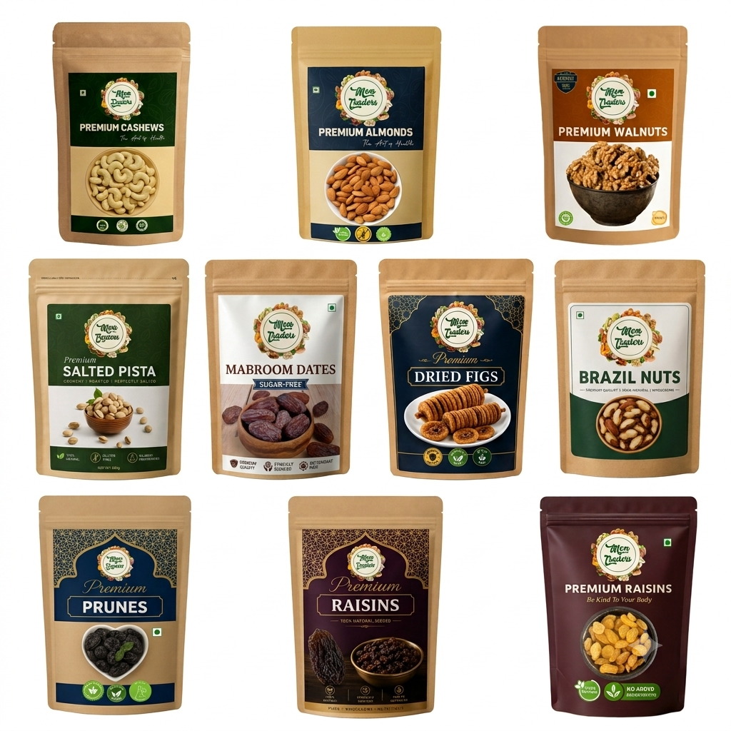 Super Saver 2kg Combo - High Value (Set of 10 - Cashews, Almonds, Walnuts, Pista, Dates, Figs, Brazil Nuts, Prunes, Raisins & Black Raisins)
